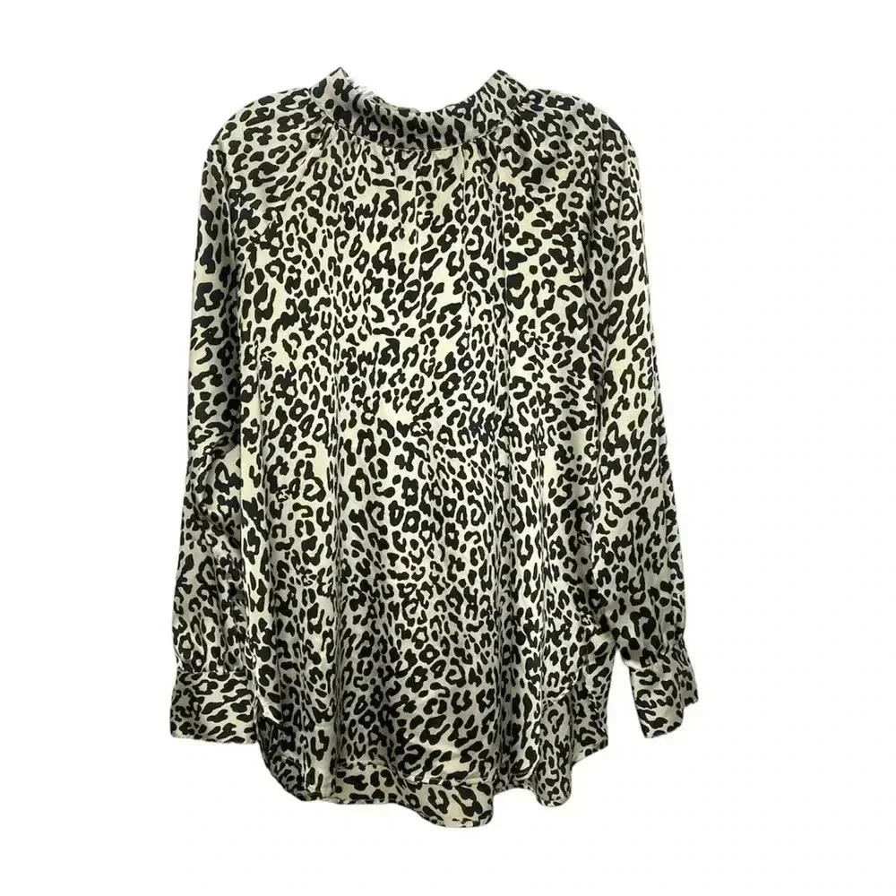 Ann Taylor Loft Animal Print Long Sleeve Blouse